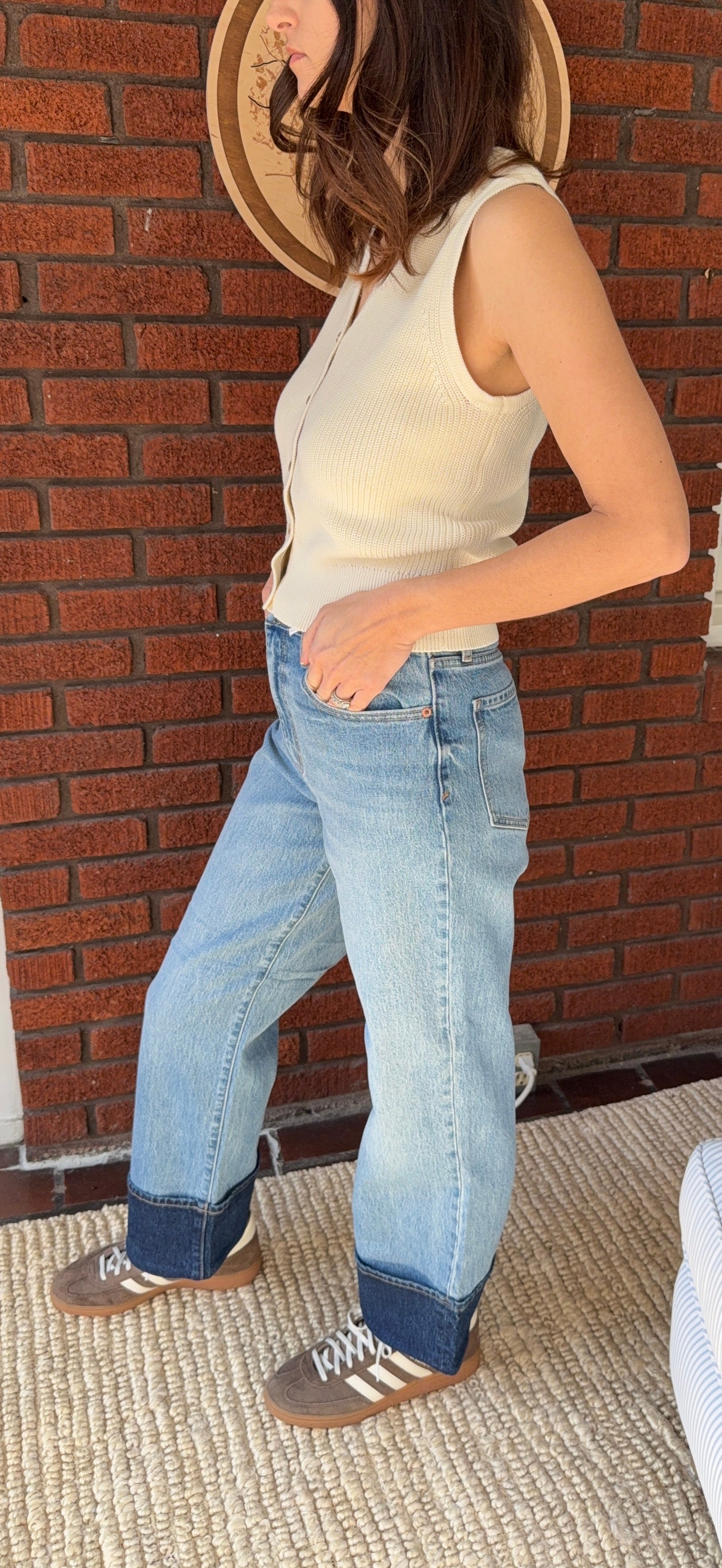 Perfume Note Button Front Cardigan Vest