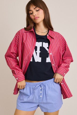 Isabella Oversized Button Front Blouse