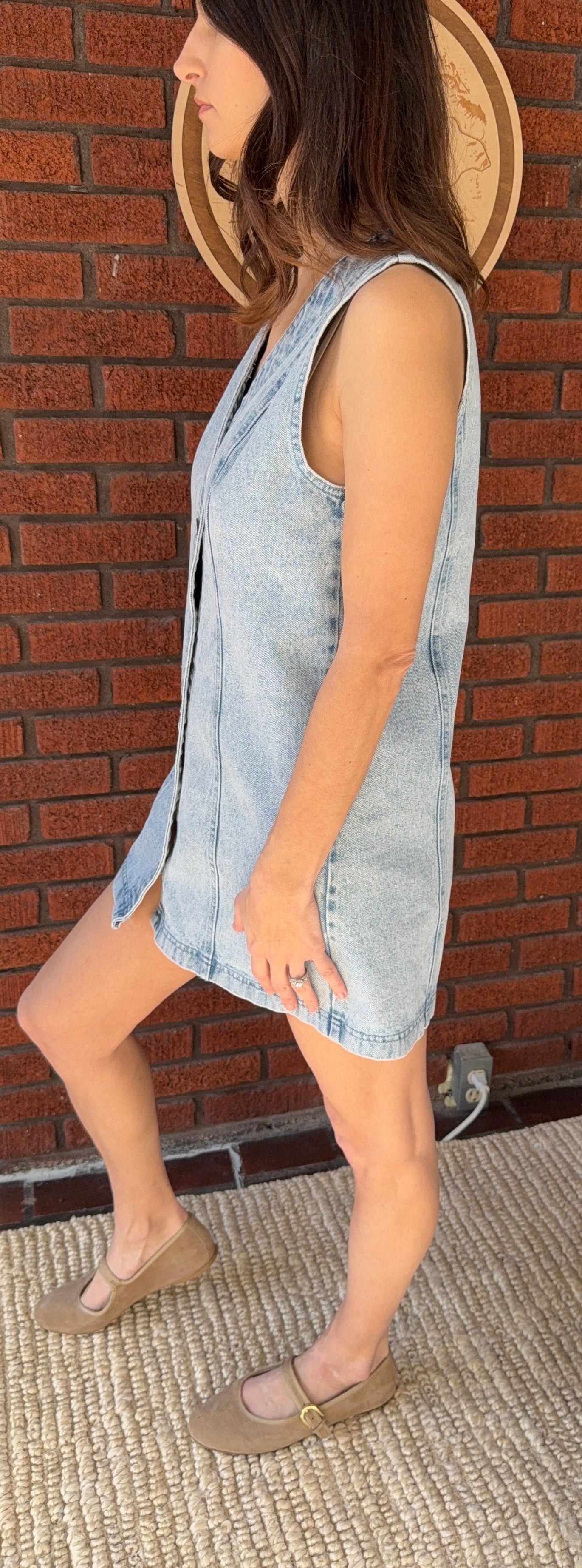 Emma Button Down Denim Mini Dress