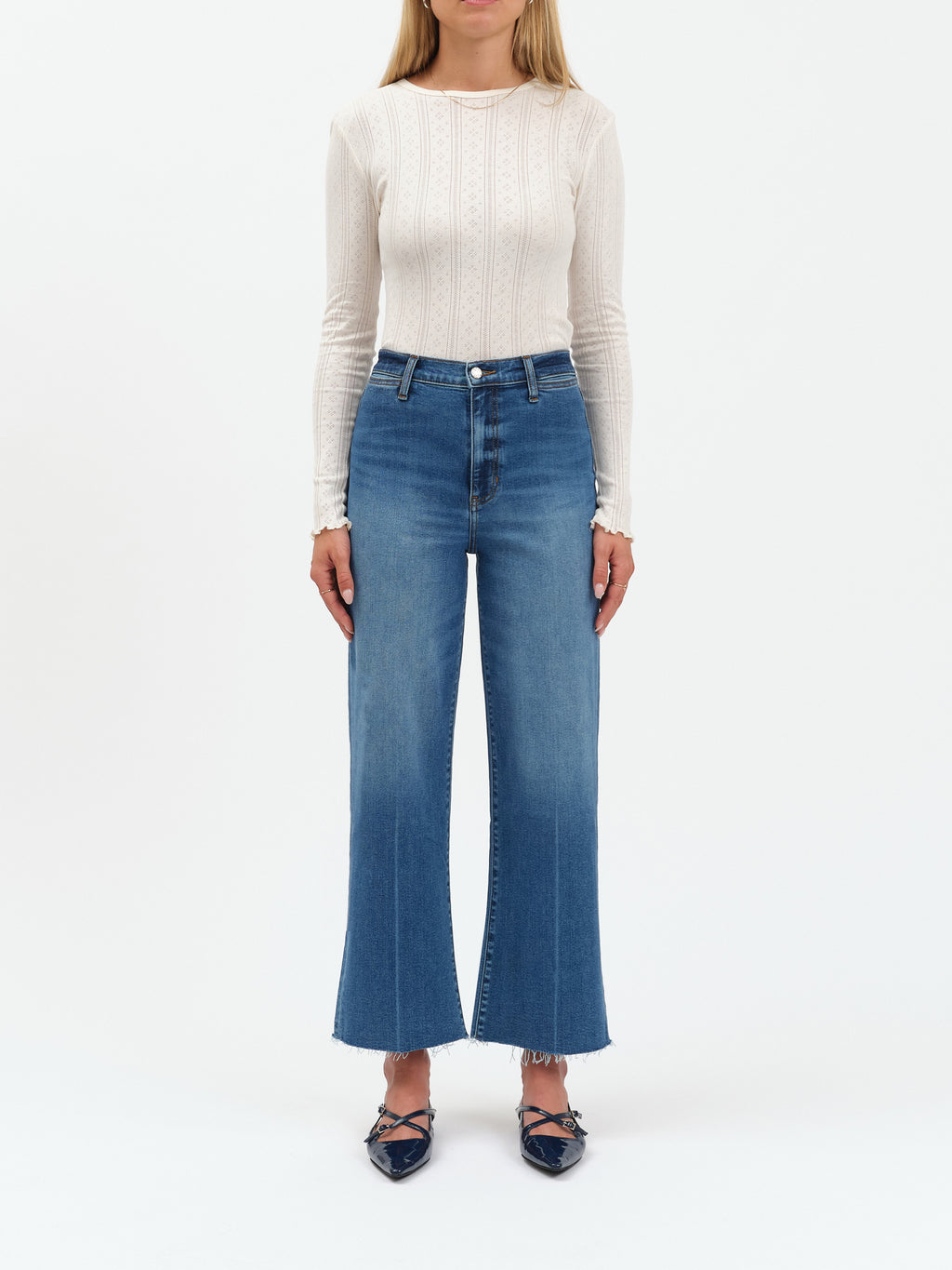 Pleaser High Rise Wide Ankle With Welt Pocket