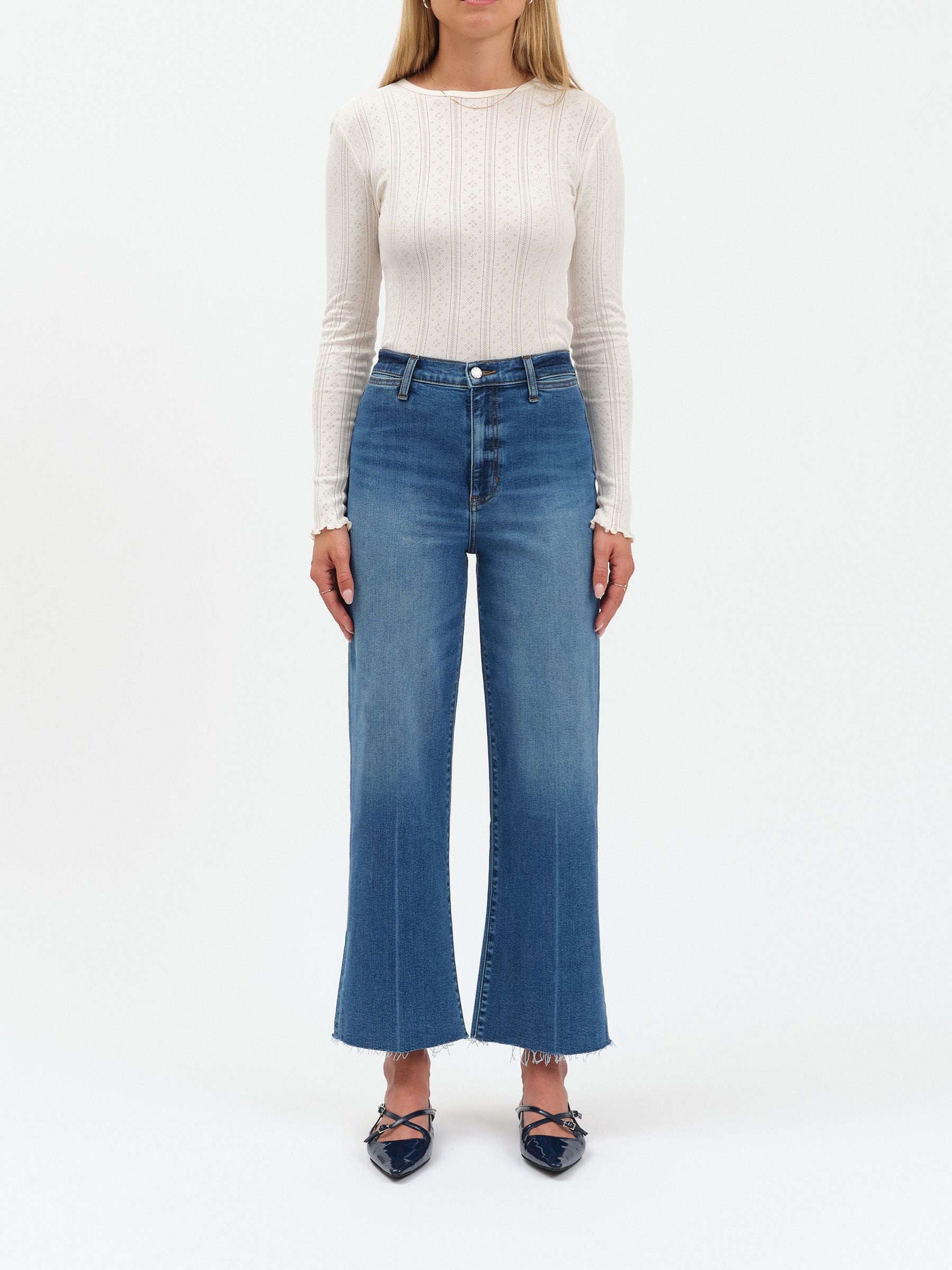 Pleaser High Rise Wide Ankle With Welt Pocket