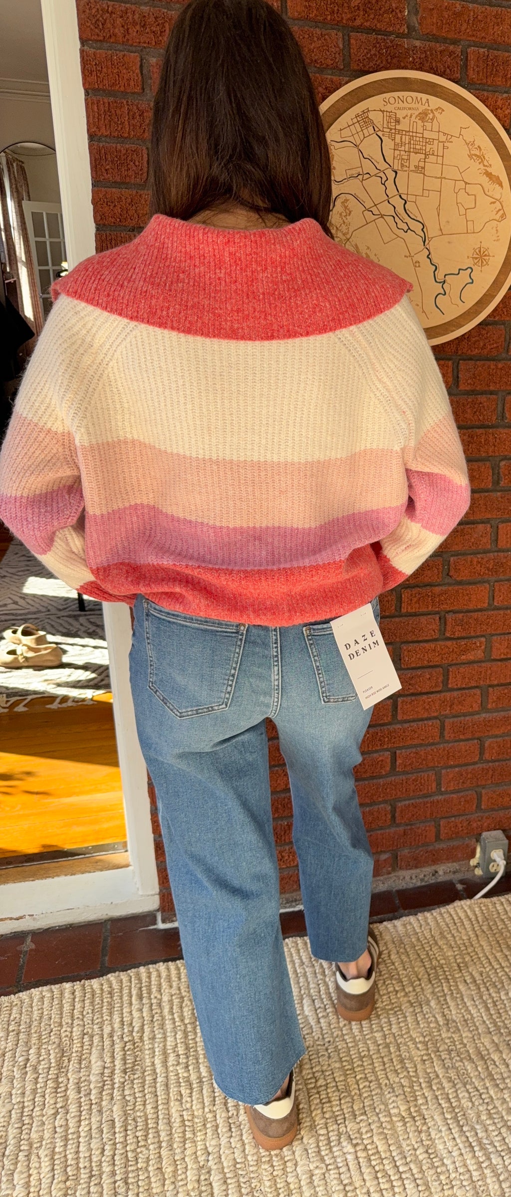 Charlotte Collar Pullover Stripe Sweater