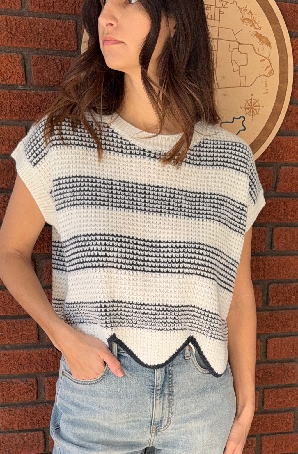 Missed Connections Scallop Hem Sweater