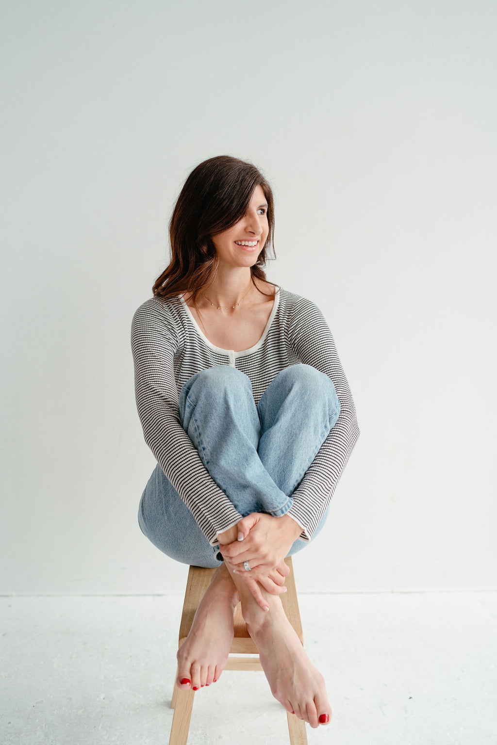Olivia Prepster Button Front Striped Cardigan