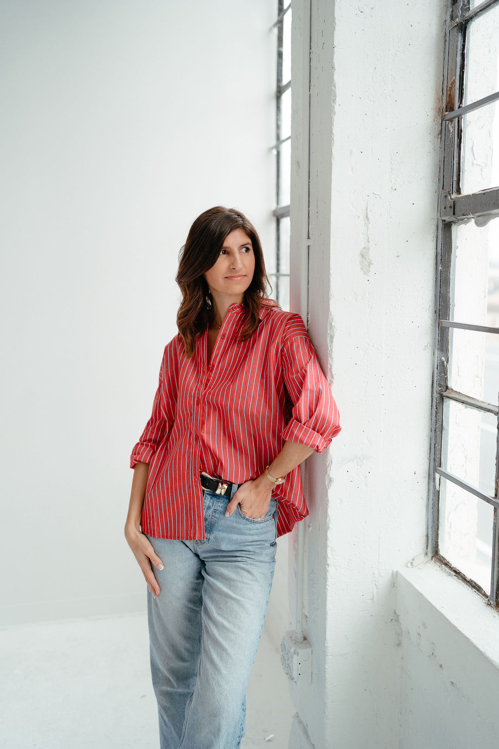 Isabella Oversized Button Front Blouse