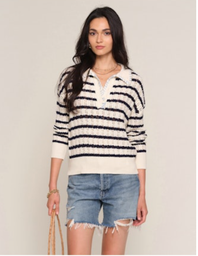 Isme Striped Collar Sweater